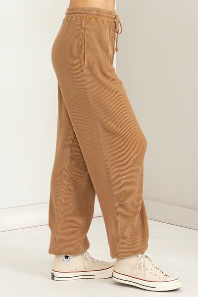 found my happy ribbed joggers | pale brown