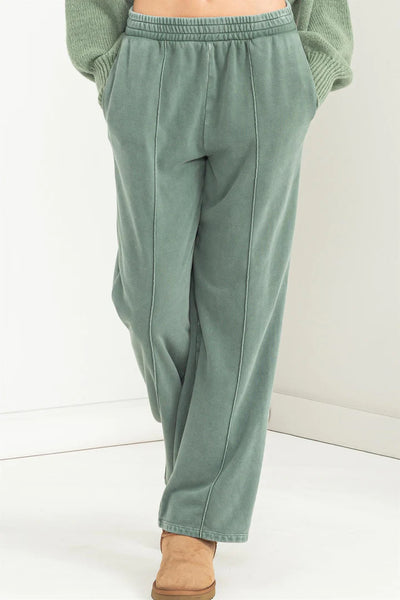 fresh trends flare sweatpants | gray green