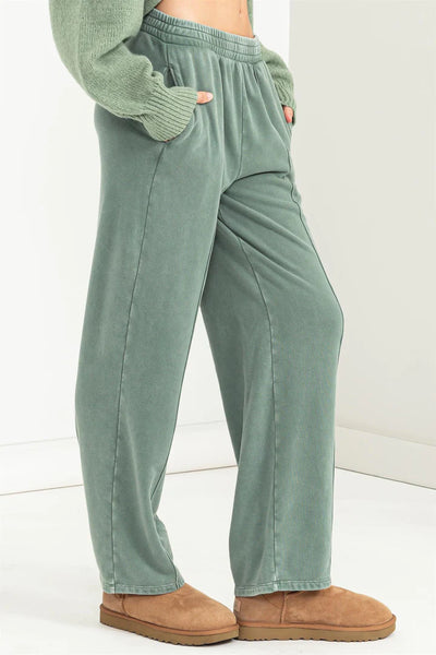 fresh trends flare sweatpants | gray green