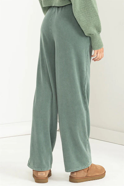 fresh trends flare sweatpants | gray green