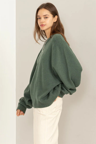 relaxing retreat oversized sweater | gray green