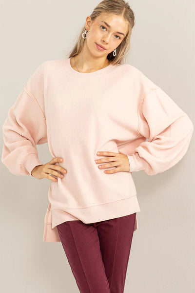 essence of comfort oversized pullover | dusty pink