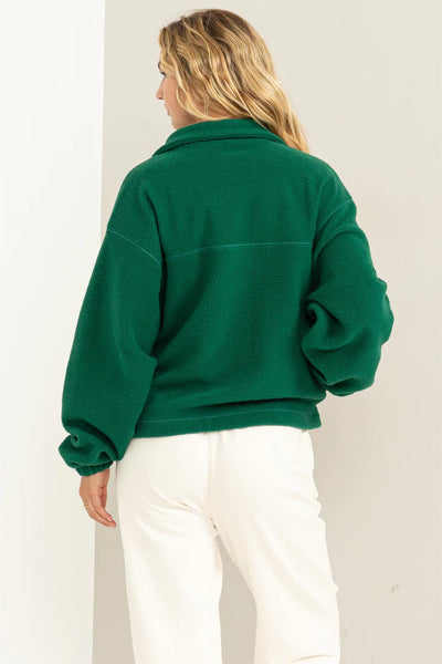 change of scenery sherpa pullover | pine green
