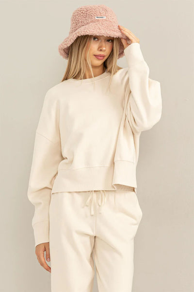 chill vibes oversized pullover | cream