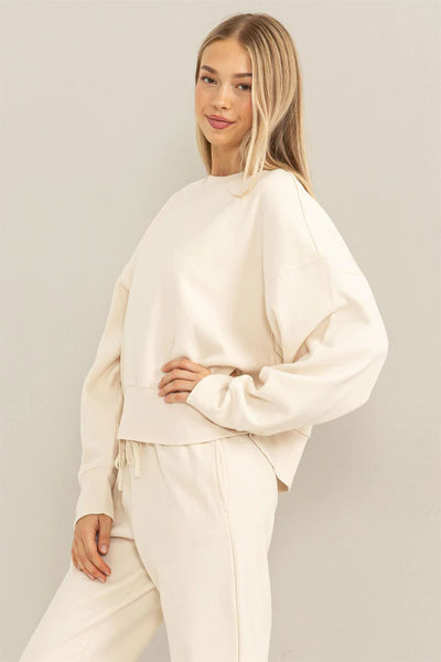 chill vibes oversized pullover | cream