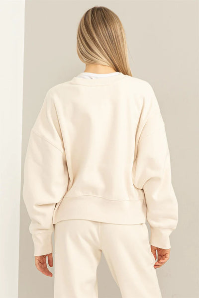chill vibes oversized pullover | cream