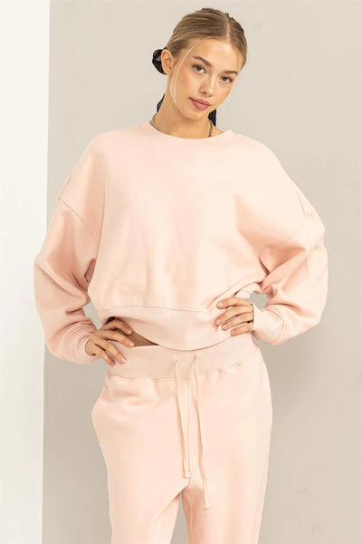 chill vibes oversized pullover | dusty pink