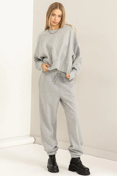 chill vibes oversized pullover | heather gray
