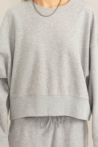 chill vibes oversized pullover | heather gray