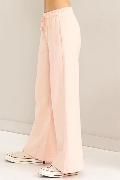 feelin' cute wide leg lounge pants | dusty pink