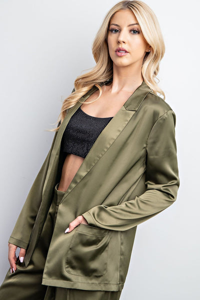 no backing down boyfriend blazer | olive