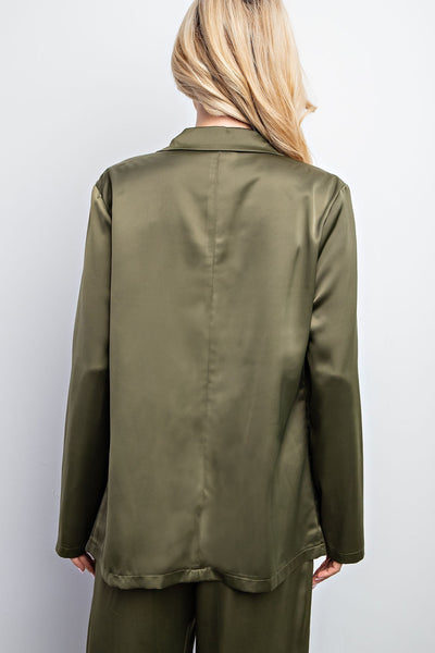 no backing down boyfriend blazer | olive