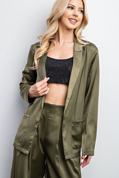 no backing down boyfriend blazer | olive