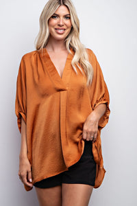 perfectly content oversized top | camel