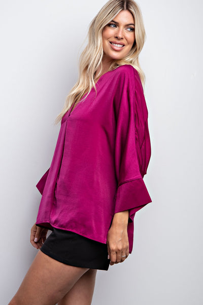 asking for more satin top | plum
