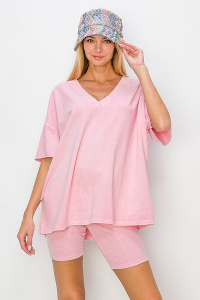 lead the way mineral wash tee | cupcake pink