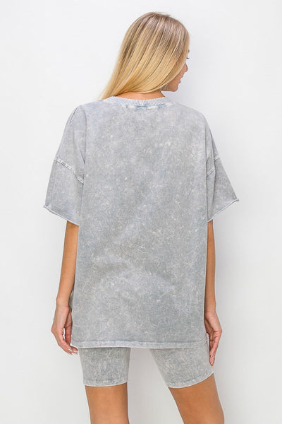 lead the way mineral wash tee | stone blue