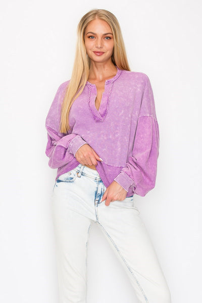 my lucky break washed top | purple