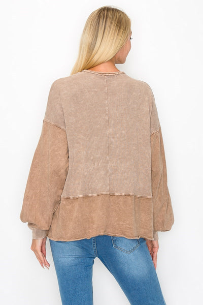 my lucky break washed top | mocha
