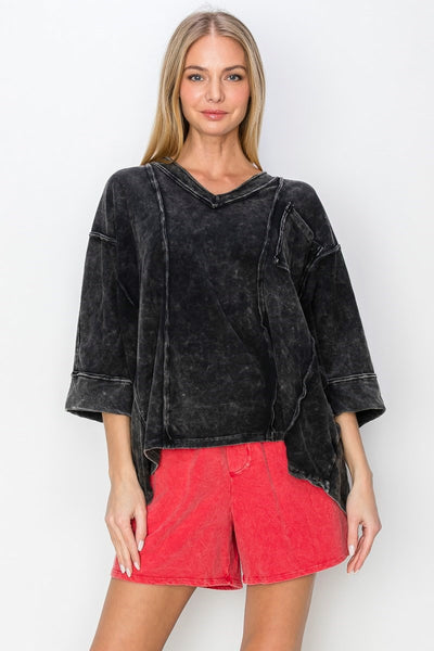 always essential washed top | black