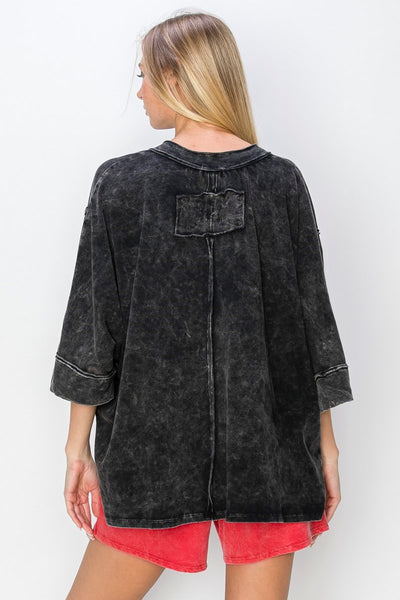 always essential washed top | black