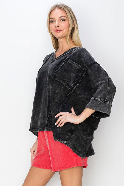 always essential washed top | black