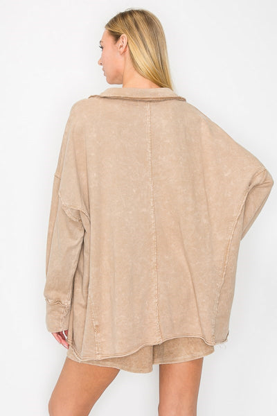 down memory lane washed top | taupe