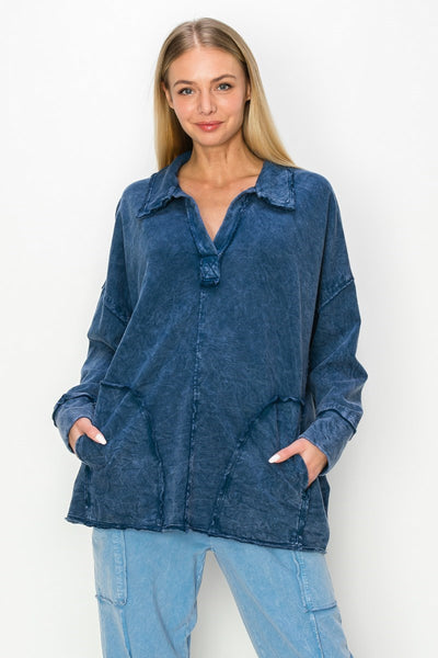 down memory lane washed top | navy