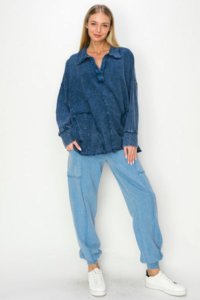 down memory lane washed top | navy