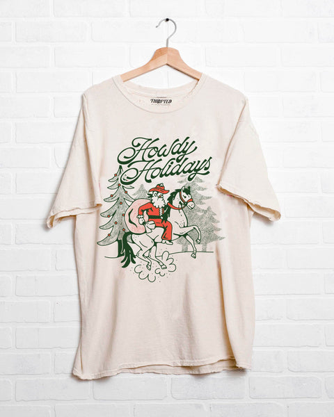 howdy holidays thrifted tee | off white