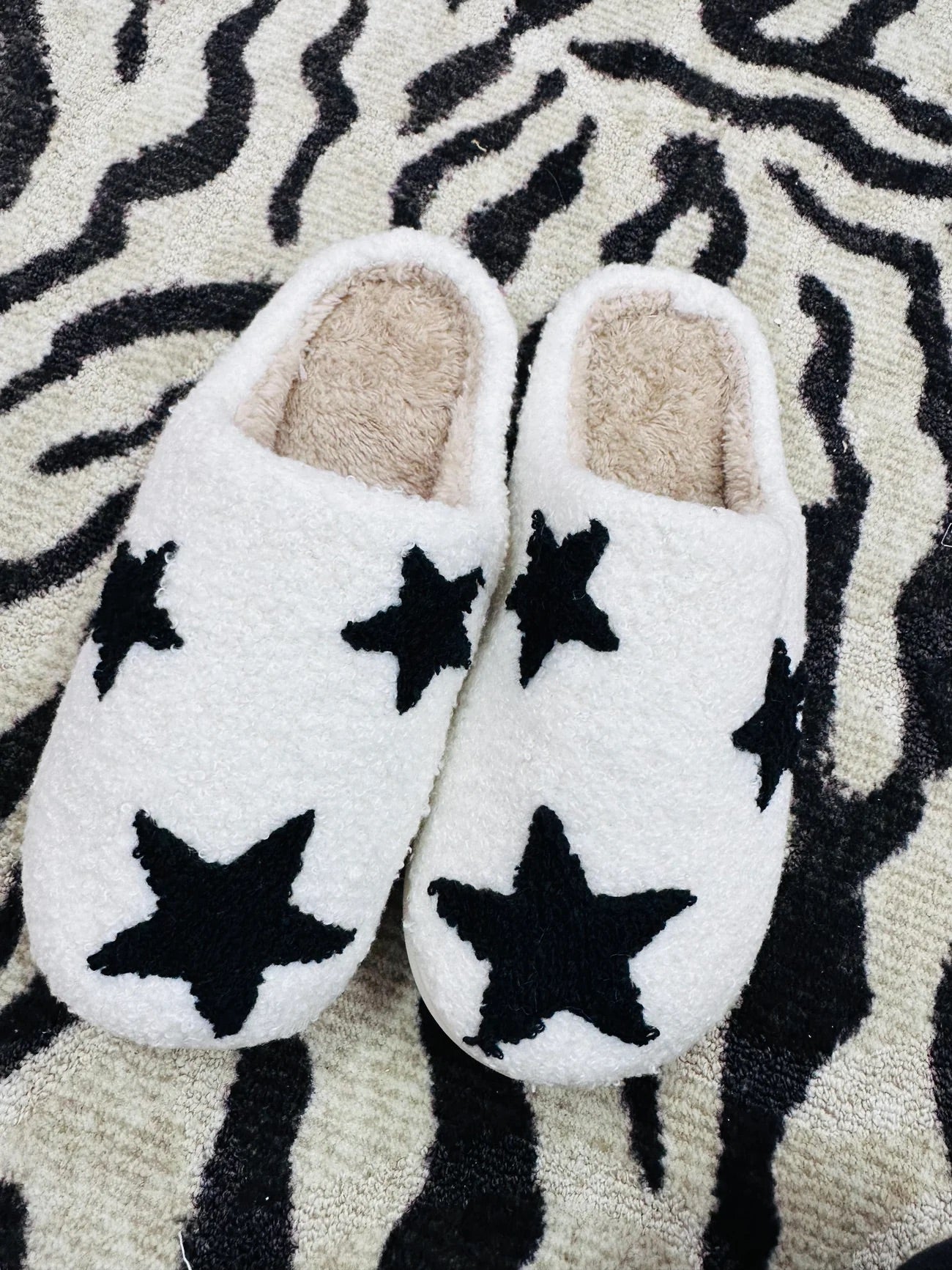 star slippers | black