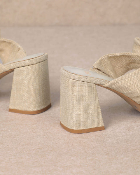 Mi.iM Lucy linen bow heel | natural