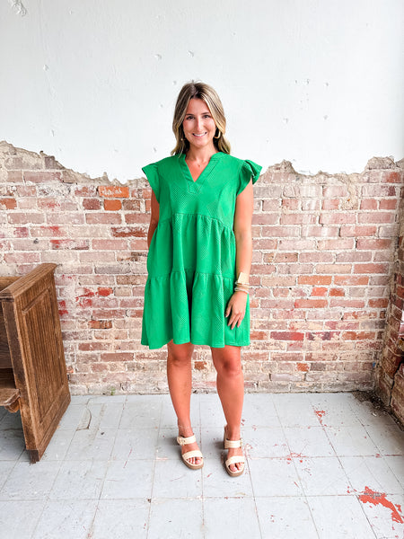 out of the blue jacquard dress | green