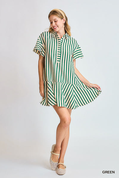 nothing in my way striped dress | green