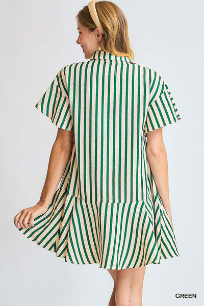 nothing in my way striped dress | green