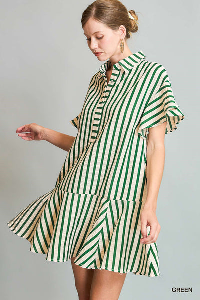 nothing in my way striped dress | green