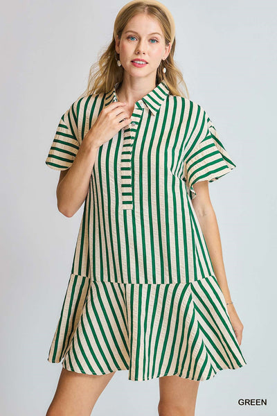 nothing in my way striped dress | green