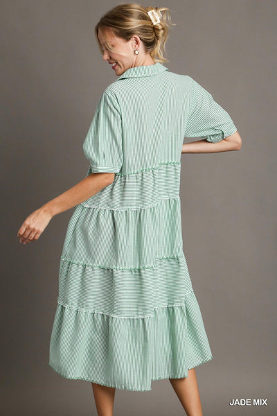 looking my way striped midi dress | jade
