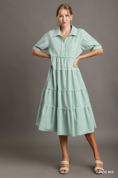 looking my way striped midi dress | jade