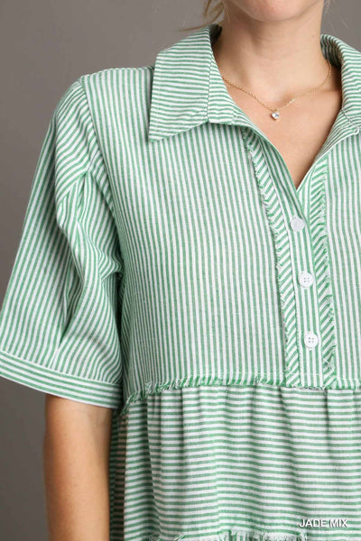 looking my way striped midi dress | jade