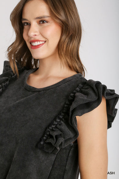 bad habit mineral wash french terry dress | ash black