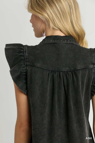 untamed spirit french terry dress | ash black