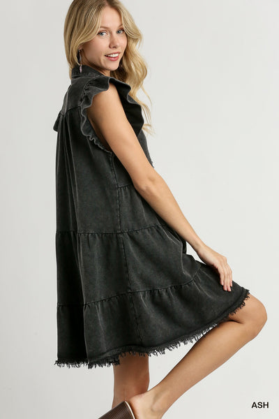 untamed spirit french terry dress | ash black