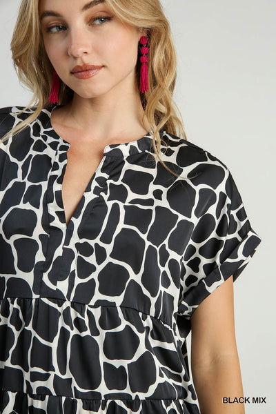 midnight marvel tiered dress | black mix