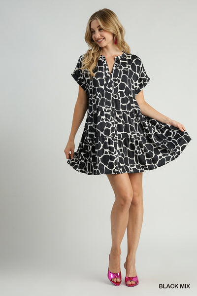 midnight marvel tiered dress | black mix