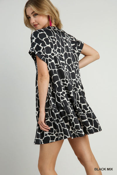 midnight marvel tiered dress | black mix