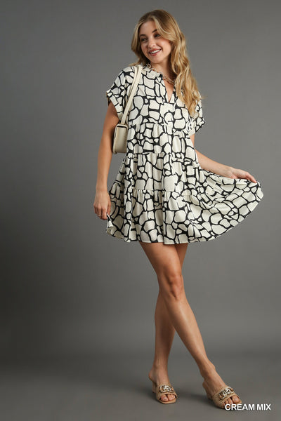 midnight marvel tiered dress | cream mix