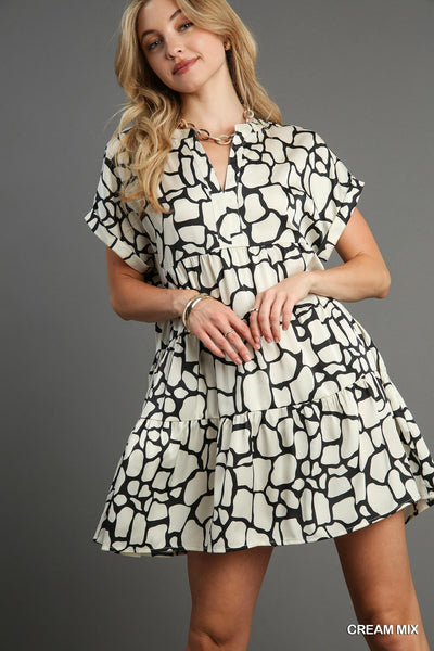 midnight marvel tiered dress | cream mix