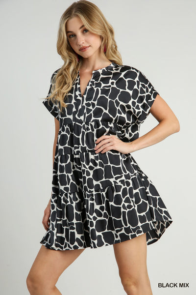 midnight marvel tiered dress | black mix