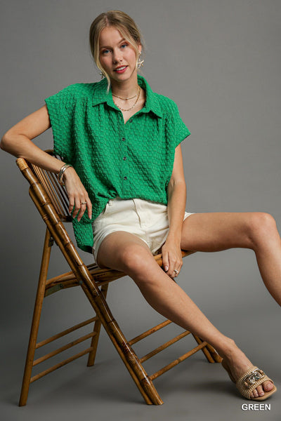 bite the bullet jacquard top | green
